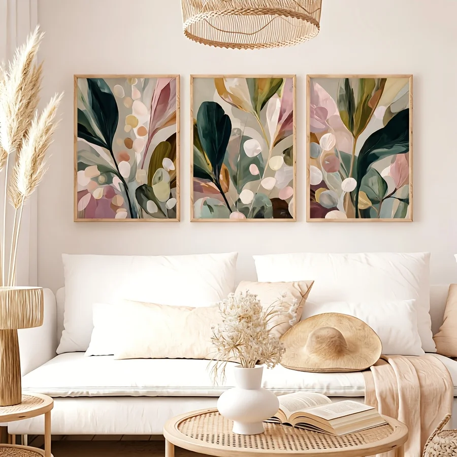 Abstract Canvas Set - Groot formaat, 3-delige set, bohemien, neutrale