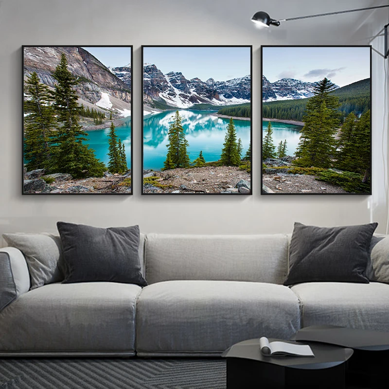 Abstract Canvas Set - 3 stks/set Natuurlijke Boslandschap Canvas Poster