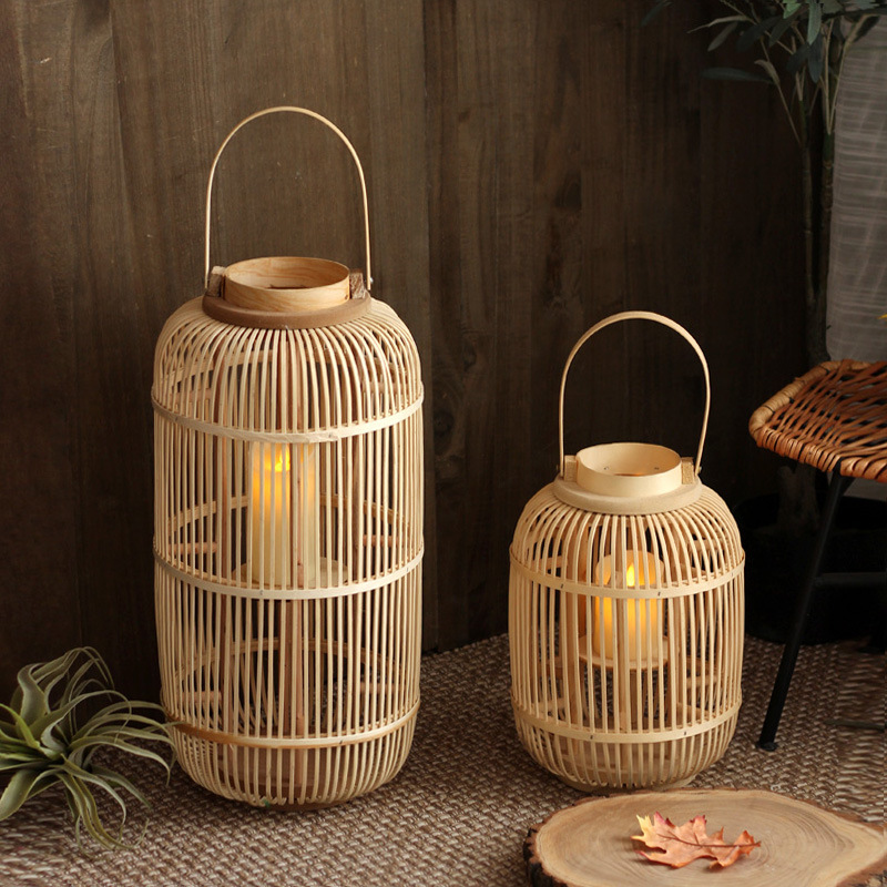 Candle Holder Decor - Handgemaakte bamboe windlamp, vloerkandelaar, theesalon, hotel,