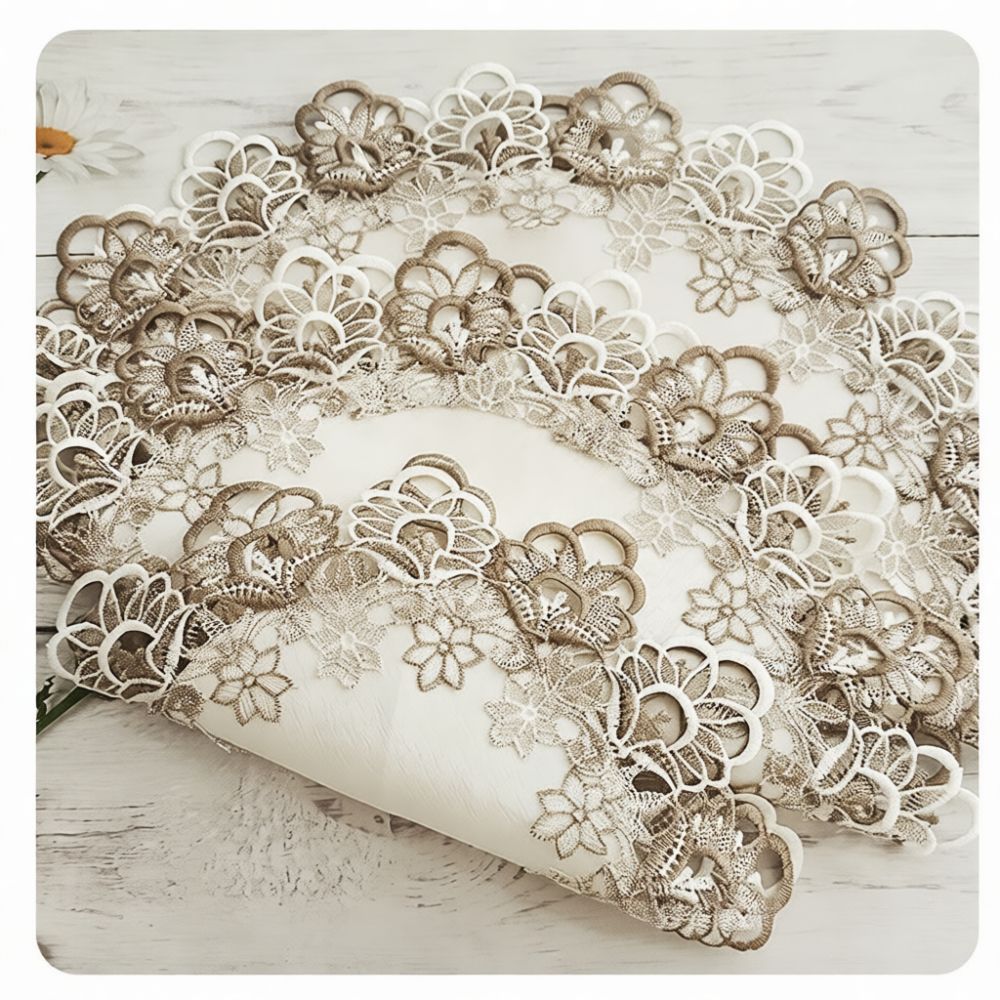 Table Runner - Prachtige ronde kanten placemat, borduurwerk, tafelmat,