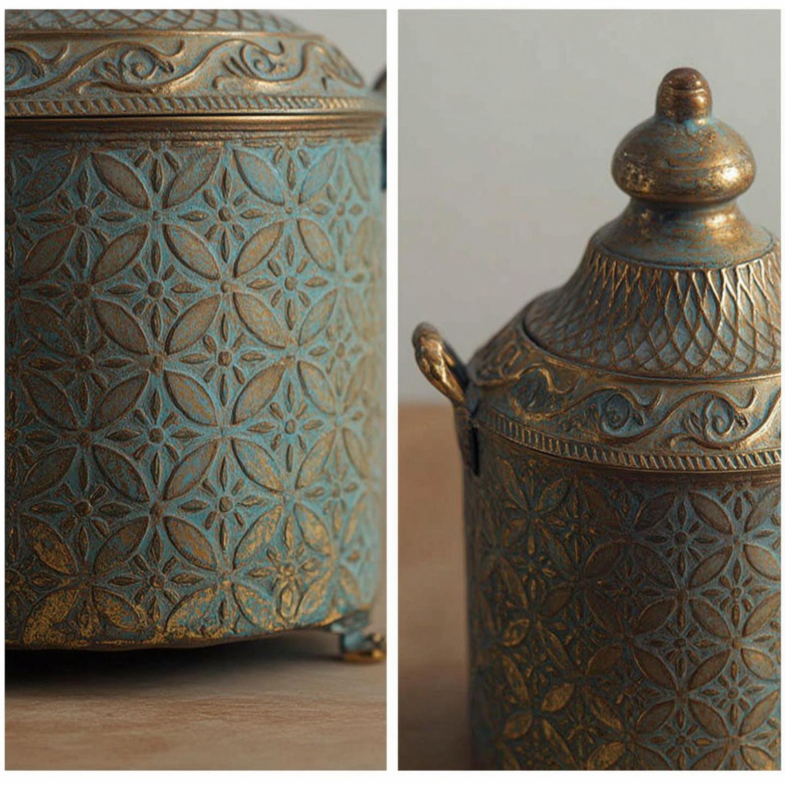 Vase Decor - Decoratieve ijzeren vaas, verouderde vergulde urn,