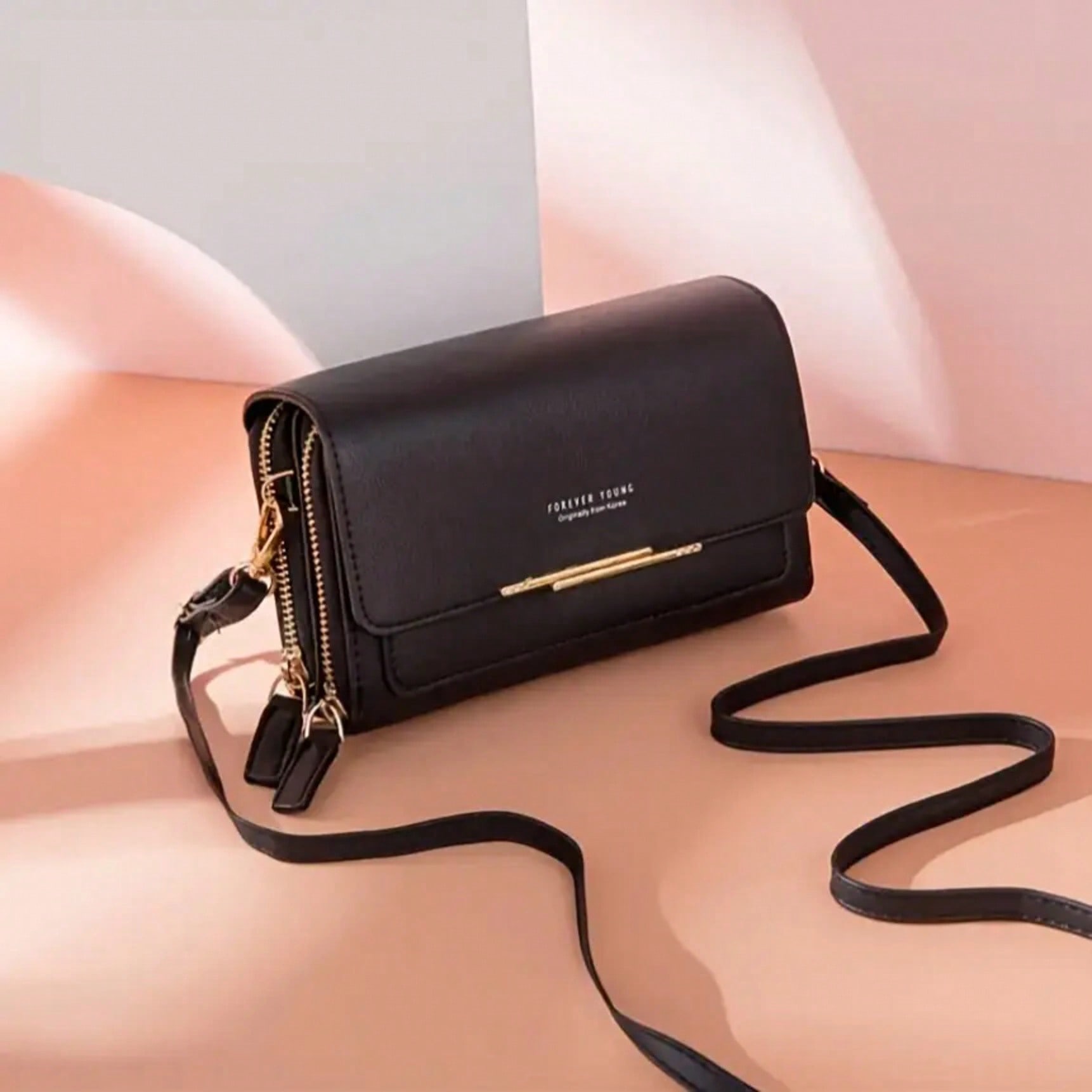 Interior Design High End - Exclusieve crossbodytas van PU-leer, grote capaciteit,