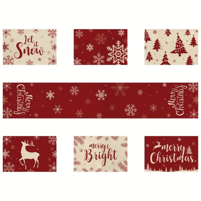 7-delige kerstplacemat en tafe - Table Runner recensie en prijs